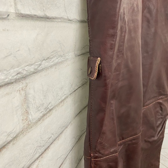 Vintage Taurus Leather Pant 34 Burgundy Brown - Picture 8 of 12